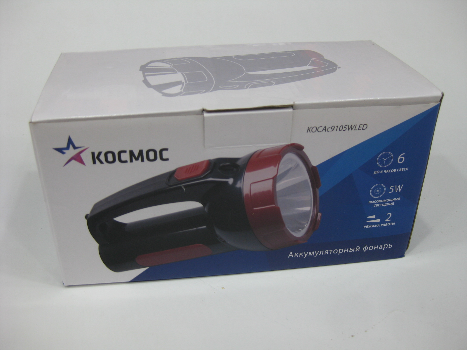 Фонарь аккум КОСМОСAc9105WLED 5Вт, 2 режима работы