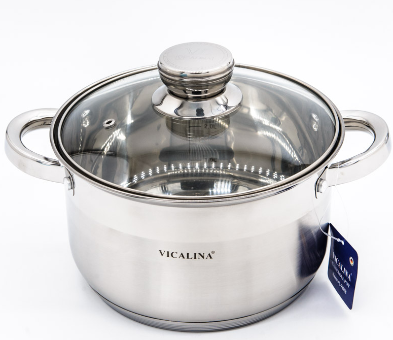 Кастрюля VICALINA из нержавеющей стали 20см 3,6л. - VL-7013 (6шт)