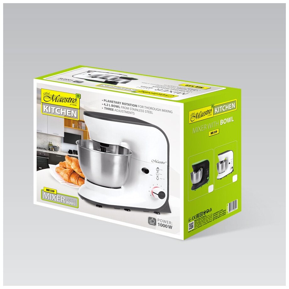 Миксер MAESTRO с чашей, мощность 1000 W, MR-559-BLACK