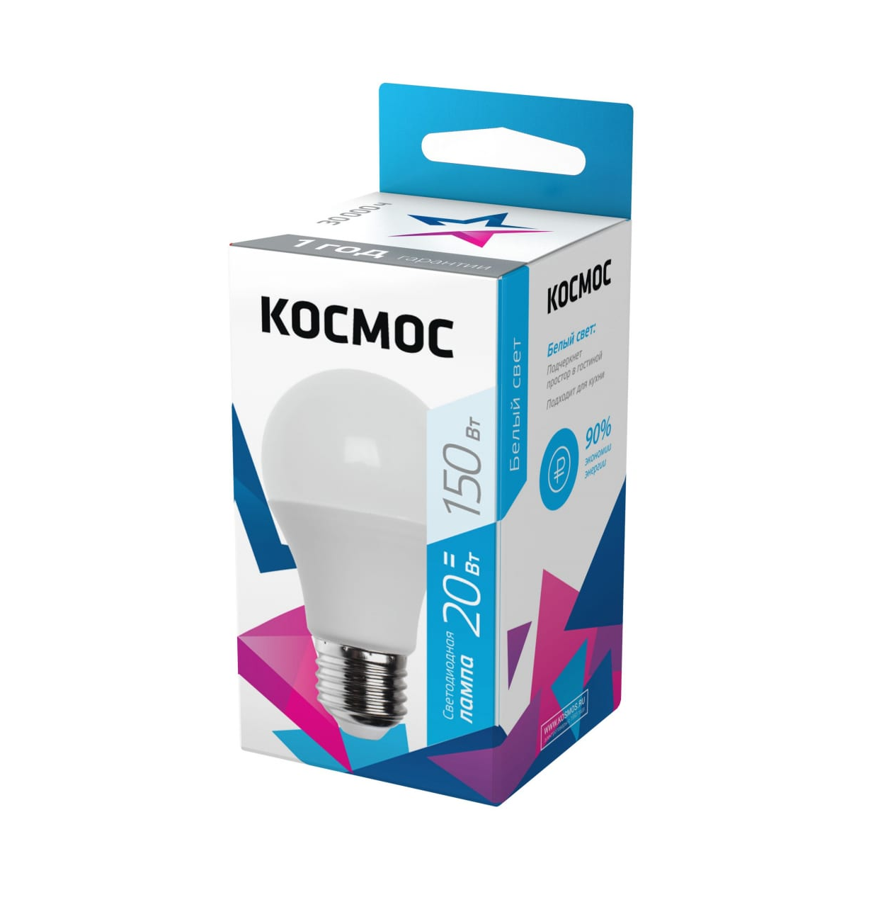 Светодиодная лампа КОСМОС А60 20W Е27 4500K